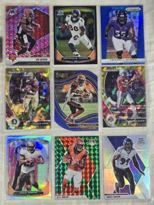 Lot of 9 Football Cards featuring players like Demaryius Thomas, Doug Martin, Terrell Suggs, AJ Green, Joe Mixon, and more