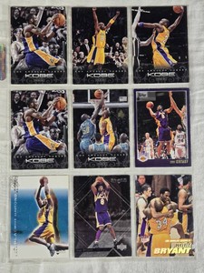 Lot of 9 Kobe Bryant Basketball Cards Featuring Panini Threads, Upper Deck, and Topps Sets