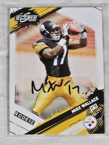Mike Wallace Rookie 2009 Panini Score Auto #375 and Numbered 235599 - Pittsburgh Steelers Football Card