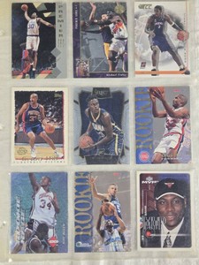 Lot of 9 Basketball Cards Featuring Ray Allen, Grant Hill, Michael Finley, and Others