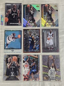 Lot of 9 Kevin Garnett Basketball Cards including Panini Prizm and Upper Deck
