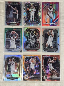 Lot of 9 Basketball Cards Featuring Carmelo Anthony, Tim Duncan, and Derrick Rose