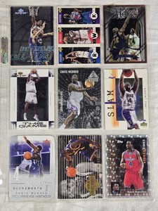 Lot of 9 Chris Webber Basketball Cards including Upper Deck, Topps, and Fleer
