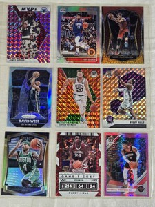 Lot of 9 Basketball Cards Featuring Players Like James Harden, Paul George, and Russell Westbrook with Holo and Special Inserts