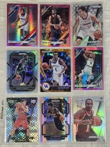 Lot of 9 Basketball Cards Featuring Players Like Ja Morant and Kawhi Leonard with Holo and Prizm Features