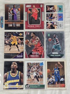 Lot of 9 Basketball Cards Featuring Stephon Marbury, Norman Powell, and Chris Webber. Includes Rookie Cards, Panini Threads, and Upper Deck Brands.