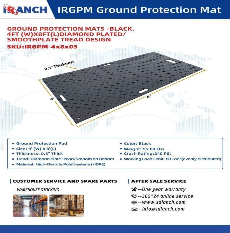 SDLANCH IRGPM Diamond PlatedSmooth Ground Protection Mat 4X8 (IRGPM-4x8x05)