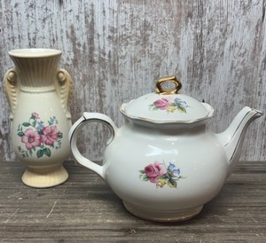 Floral Vase and Sadler Teapot