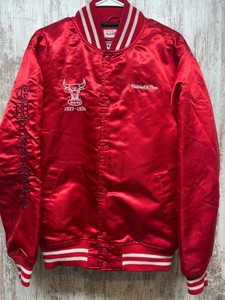 Mitchell & Ness Red Satin Chicago Bulls Jacket