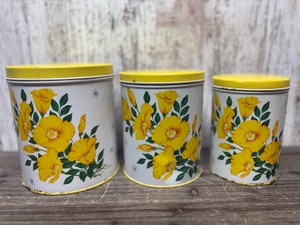 Vintage Metal Canister Container Set