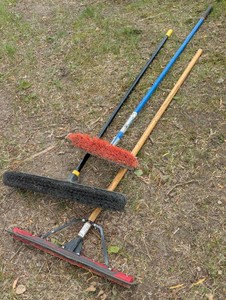 3 Nice Garage Brooms - Push