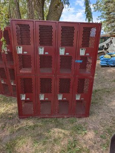 Large Red Lockers - 75 x 60 22 - Mesh Units - 8 Lockers