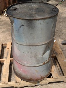 55 Gallon Metal Drum - Dented