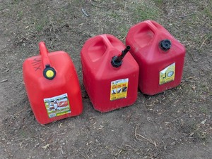 3 Newer Red Gas Cans