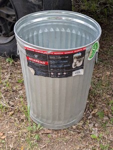 Galvanized Trash Can - No Lid