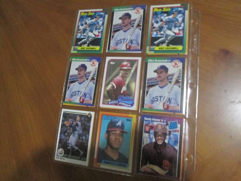 Double Sided Page of Baseball Card Assortment in Pocket Pages