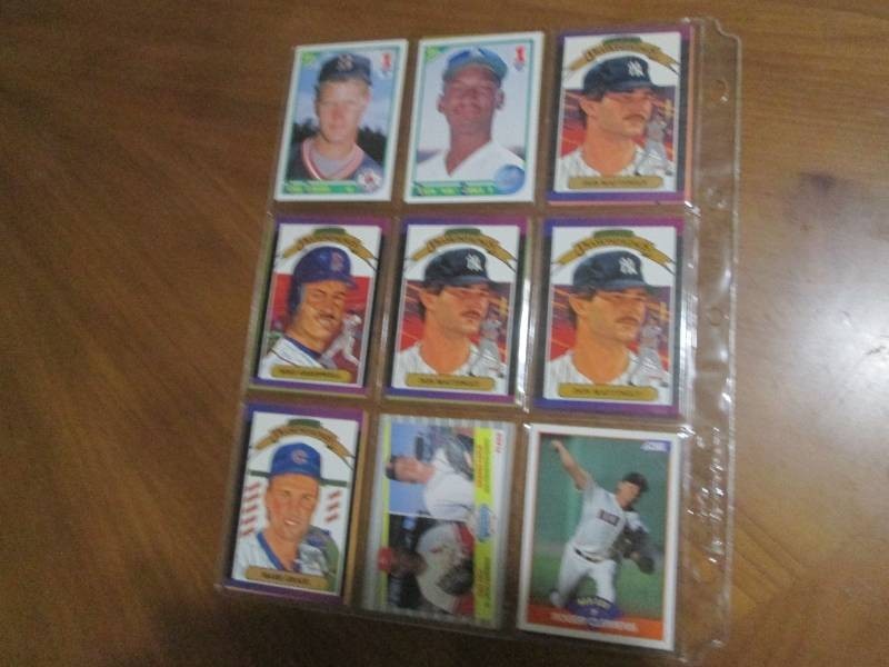 Double Sided Page of Assorted Baseball Card Pages Mixed Lot