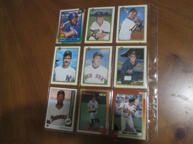 Double Sided Page of Baseball Card Lot