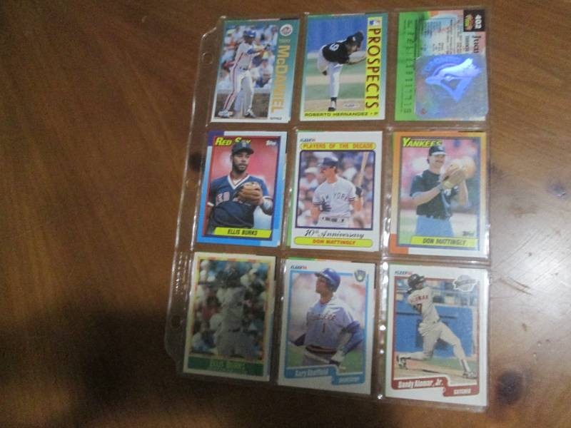Double Sided Page of Baseball Card Collection