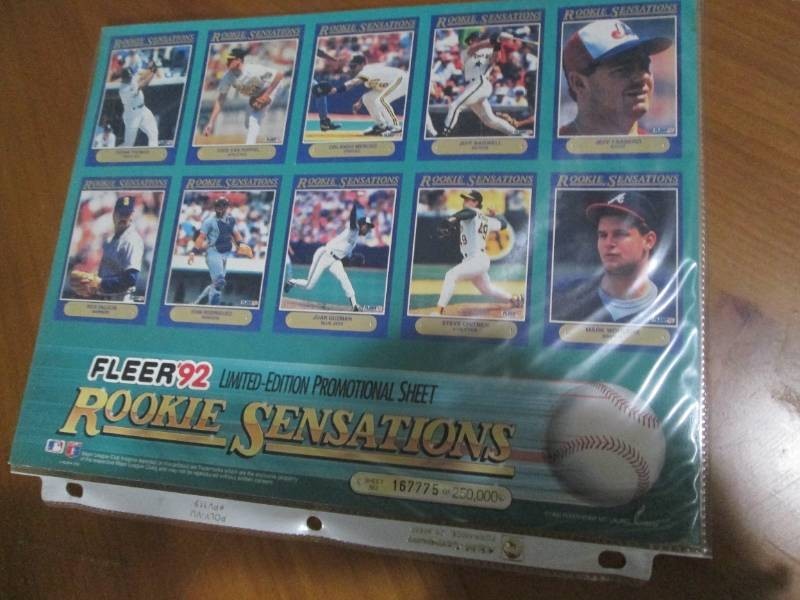 Uncut sheet of Fleer rookie sensati...