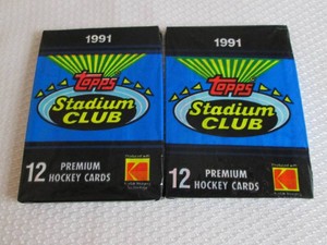 2 1991 Stadium Club Hockey Packs...