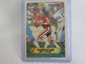1983 Topps Joe Montana Sticker Card...