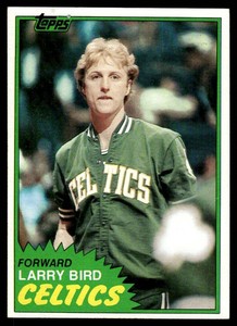 Larry Bird 1st Solo Card 1981 Topps #4 Vintage Football Card