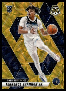 Terrence Shannon Jr. RC Numbered 1010 BOOKEND 2024-25 Mosaic Gold Prizm #205 Minnesota Timberwolves Rookie Basketball Card