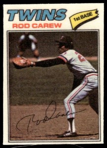 Rod Carew 1977 Topps Cloth Sticker #10 Vintage Minnesota Twins Baseball Card