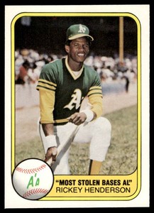 Rickey Henderson 2nd Year 1981 Fleer #351 Vintage Baseball Card