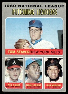 1970 Topps NL Pitching Leaders - Seaver, Niekro, Jenkins, Marical #69 Vintage Baseball Card