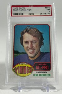 Fran Tarkenton PSA 7 NM Graded Slab 1976 Topps #50 Vintage Minnesota Vikings Football Card