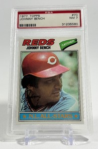 Johnny Bench PSA 7 NM Graded Slab 1977 Topps #70 Vintage Baseball Card