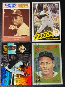 Roberto Clemente 4-Card Baseball Card Lot