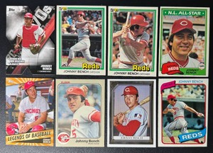Johnny Bench 8-Card Baseball Card Lot