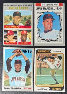 Juan Marichal 4-Card Vintage Baseball Card Lot