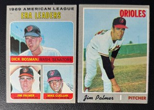 Jim Palmer 2-Card Vintage Baseball Card Lot