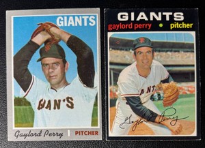Gaylord Perry 2-Card Vintage Baseball Card Lot