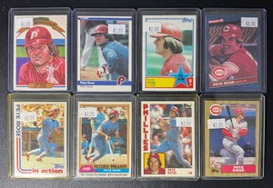 Pete Rose 8-Card Baseball Card Lot