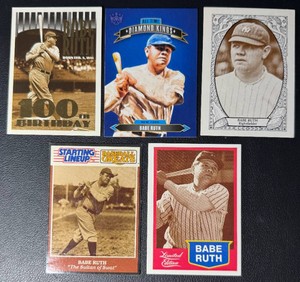 Babe Ruth 5-Card Baseball Card Lot