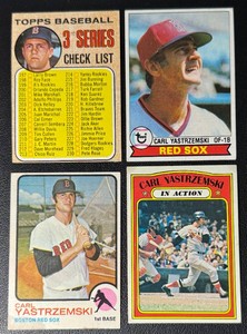 Carl Yastrzemski 4-Card Vintage Baseball Card Lot