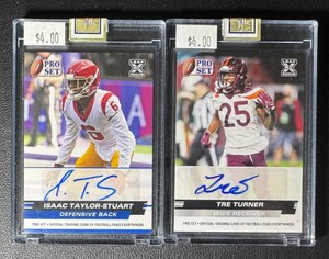 2-Card Leaf Auto Football Card Lot