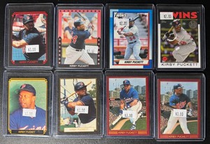 Kirby Puckett 8-Card Minnesota Twins Baseball Card Lot