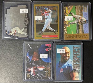 Kirby Puckett 5-Card Minnesota Twins Baseball Card Lot (Includes Card 8000)