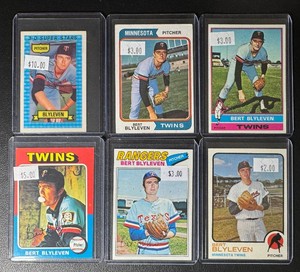 Bert Blyleven 6-Card Minnesota Twins Baseball Card Lot