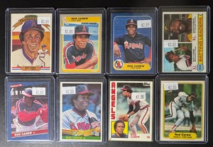 Rod Carew 8-Card Minnesota Twins Baseball Card Lot