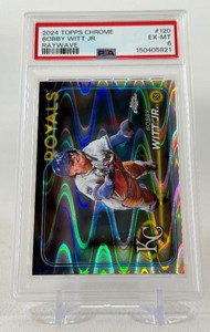 Bobby Witt Jr. PSA Graded 6 EX-MT Slab 2024 Topps Chrome Raywave #120 Baseball Card