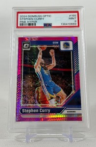 Steph Curry PSA 9 Mint Graded Slab 2024 Donruss Optic Pink Hyper #155 Basketball Card