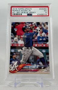 Ronald Acuna RC PSA 5 EX Graded Slab 2018 Topps Update #US250 Rookie Baseball Card