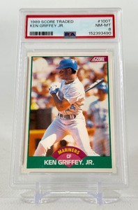 Ken Griffey Jr RC PSA 8 NM-MT Graded Slab 1989 Score Traded #100T Rookie Baseball Card